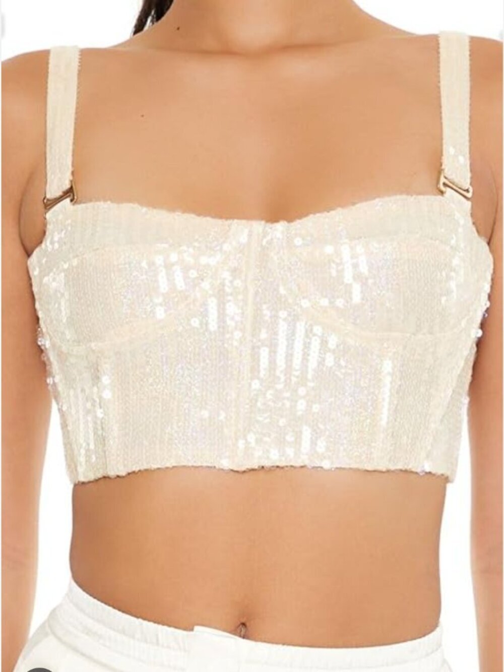 Forever 21 Sequin Bustier Cami Top Size Small Festival Party Sparkle Indie Glam